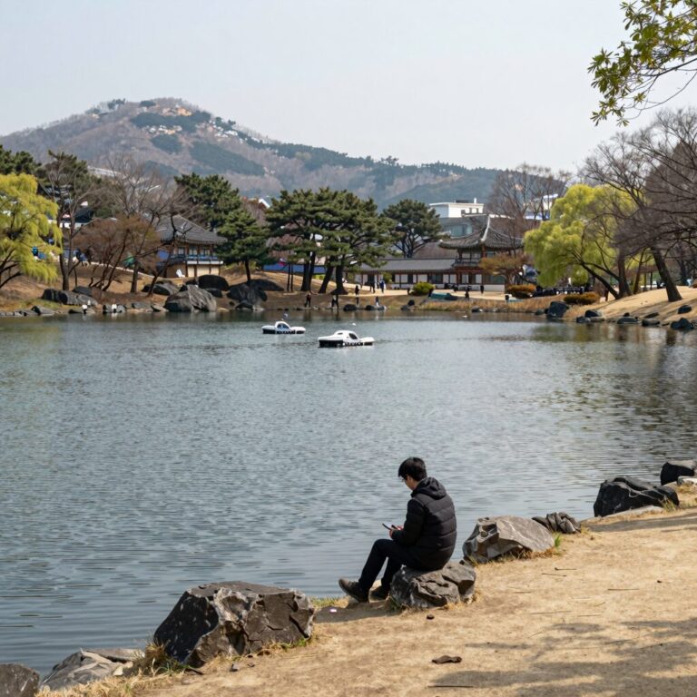 골든위크에도 한적한 후쿠오카 오호리 공원의 넓은 호수와 산책로