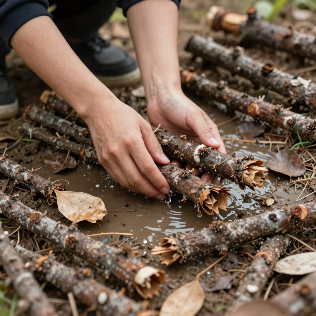 데쳐서 체에 밭쳐 물기를 뺀 신선한 엄나무순