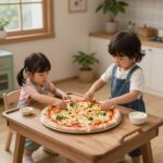 립프로그 피자카트 역할놀이 장난감으로 아이가 피자를 만드는 모습