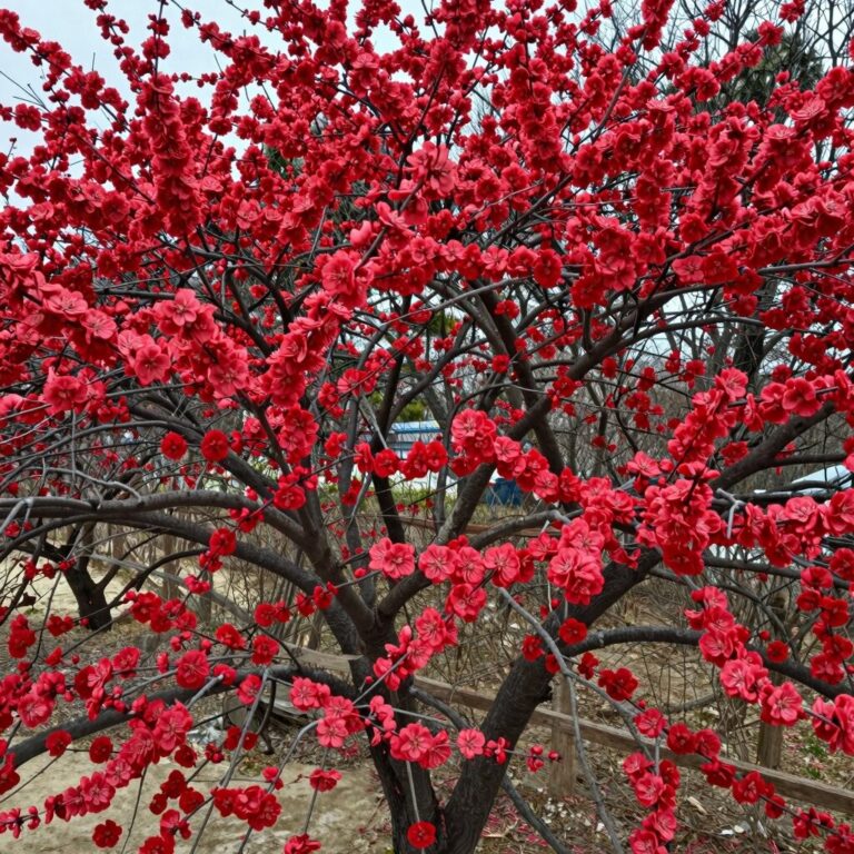붉은병꽃나무 꽃이 만개한 모습