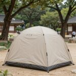 삼천리 샘트라이크 콤팩트 베이지 색상이 공원에서 사용되고 있는 모습