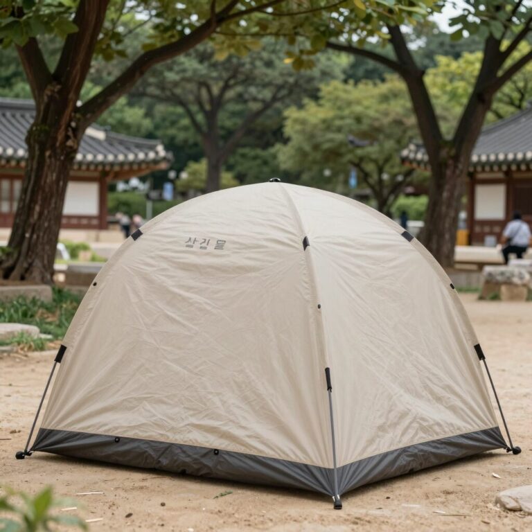 삼천리 샘트라이크 콤팩트 베이지 색상이 공원에서 사용되고 있는 모습