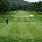 성주 참외파크골프장 36홀 A코스 전경과 푸른 잔디가 펼쳐진 모습