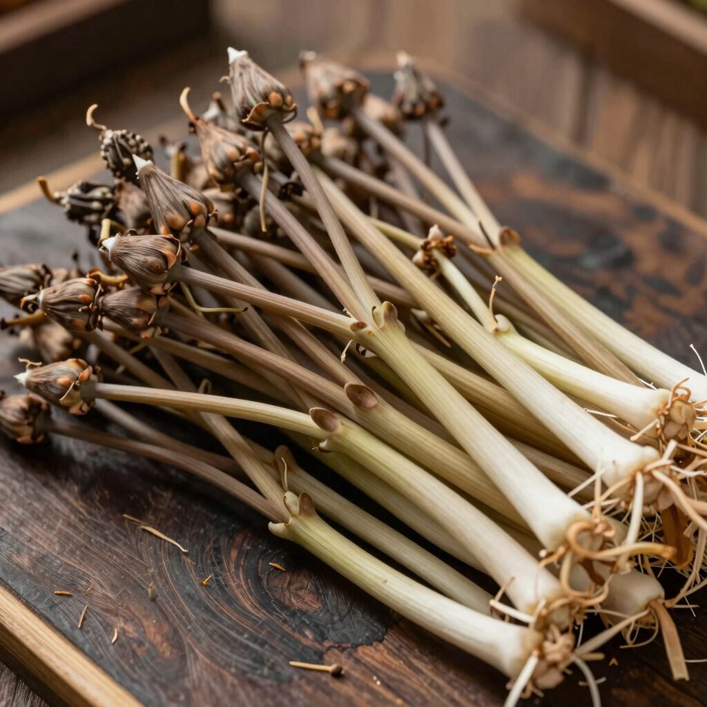 물기 뺀 깨끗한 산마늘 나물