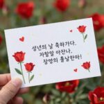 성년의 날 문구 감동적인 축하 메시지 쓰는 법 붉은 장미와 함께 쓴 성년의 날 축하 카드, 감동적인 문구를 전하는 방법
