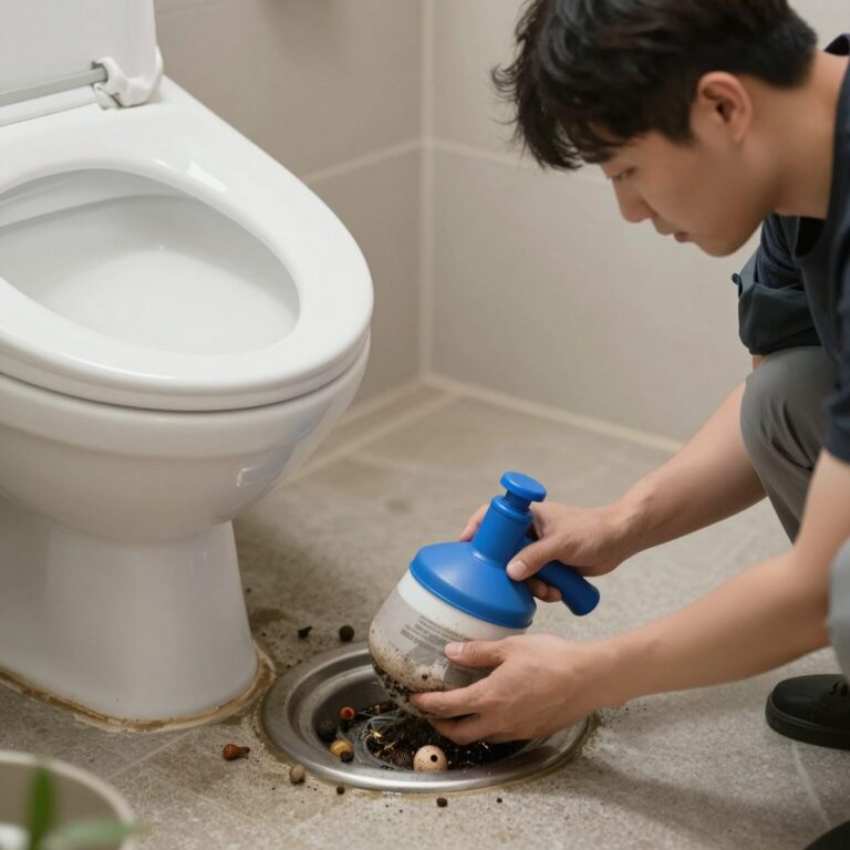 화장실 날파리 퇴치를 위한 배수구 청소 방법과 포충기 활용 예시