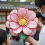 아이와 함께 만든 대왕 카네이션 브로치 완성품 사진