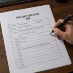 개인사업자 종합소득세 신고 서류를 테이블 위에 정리한 사진