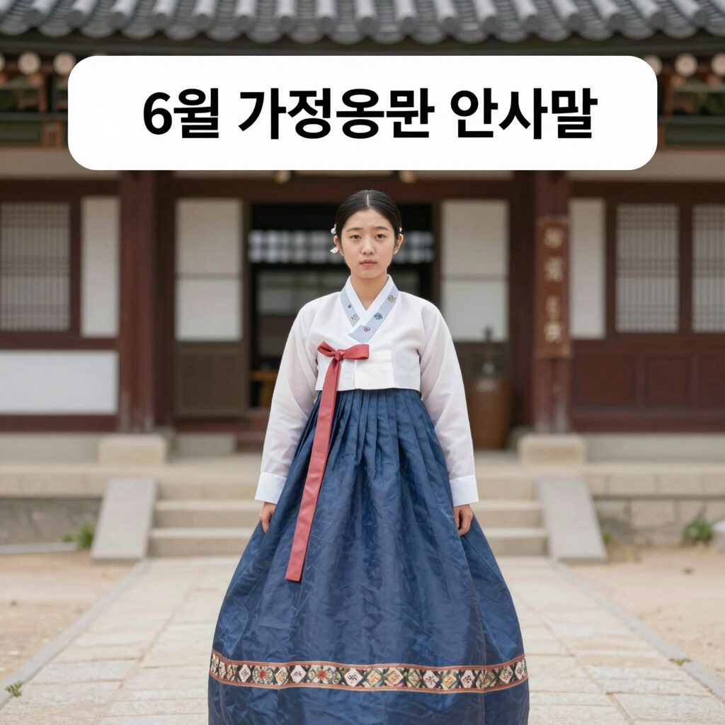 6월 가정통신문 인사말 작성 예시와 주차별 주제가 정리된 이미지
