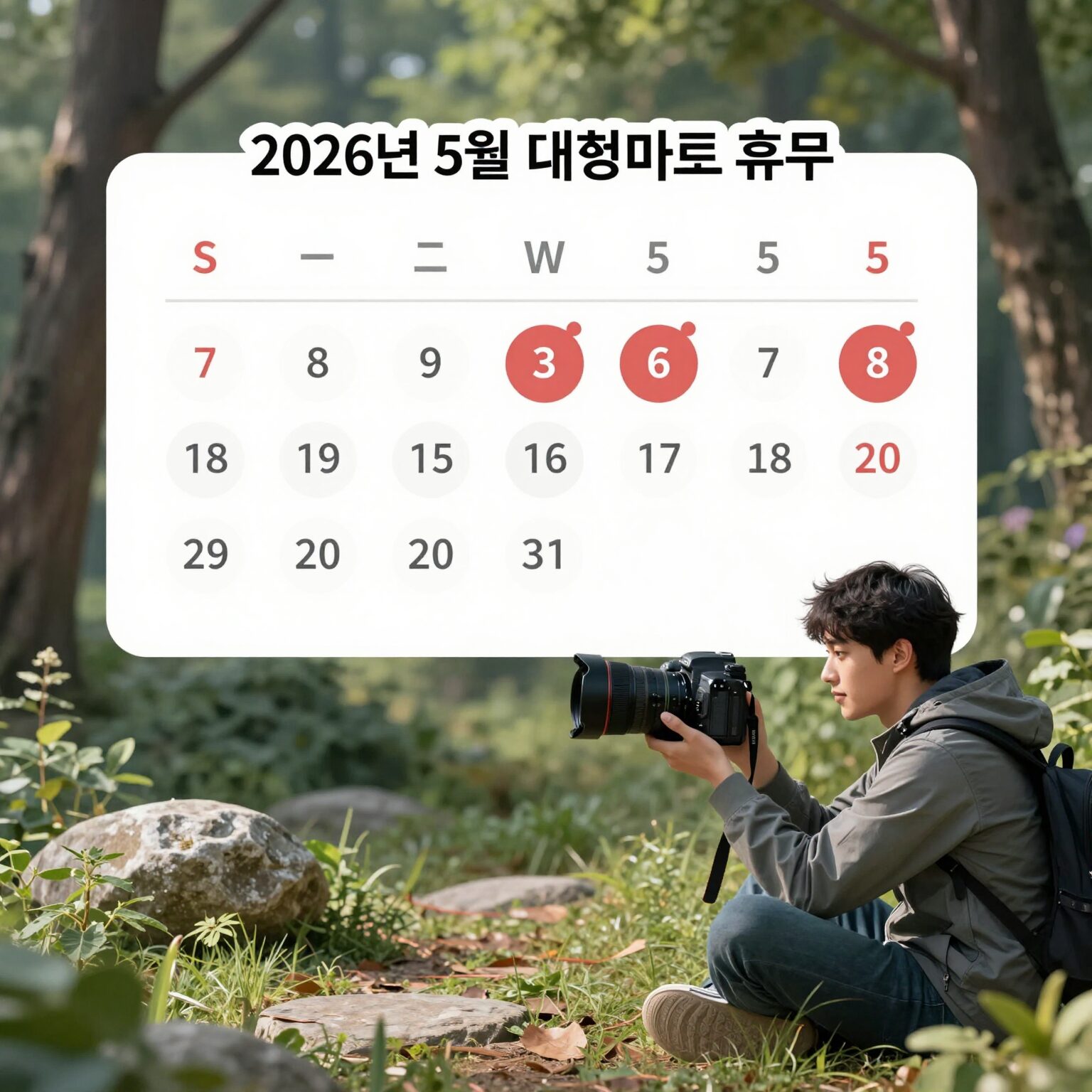 2026년 5월 대형마트 휴무일 달력