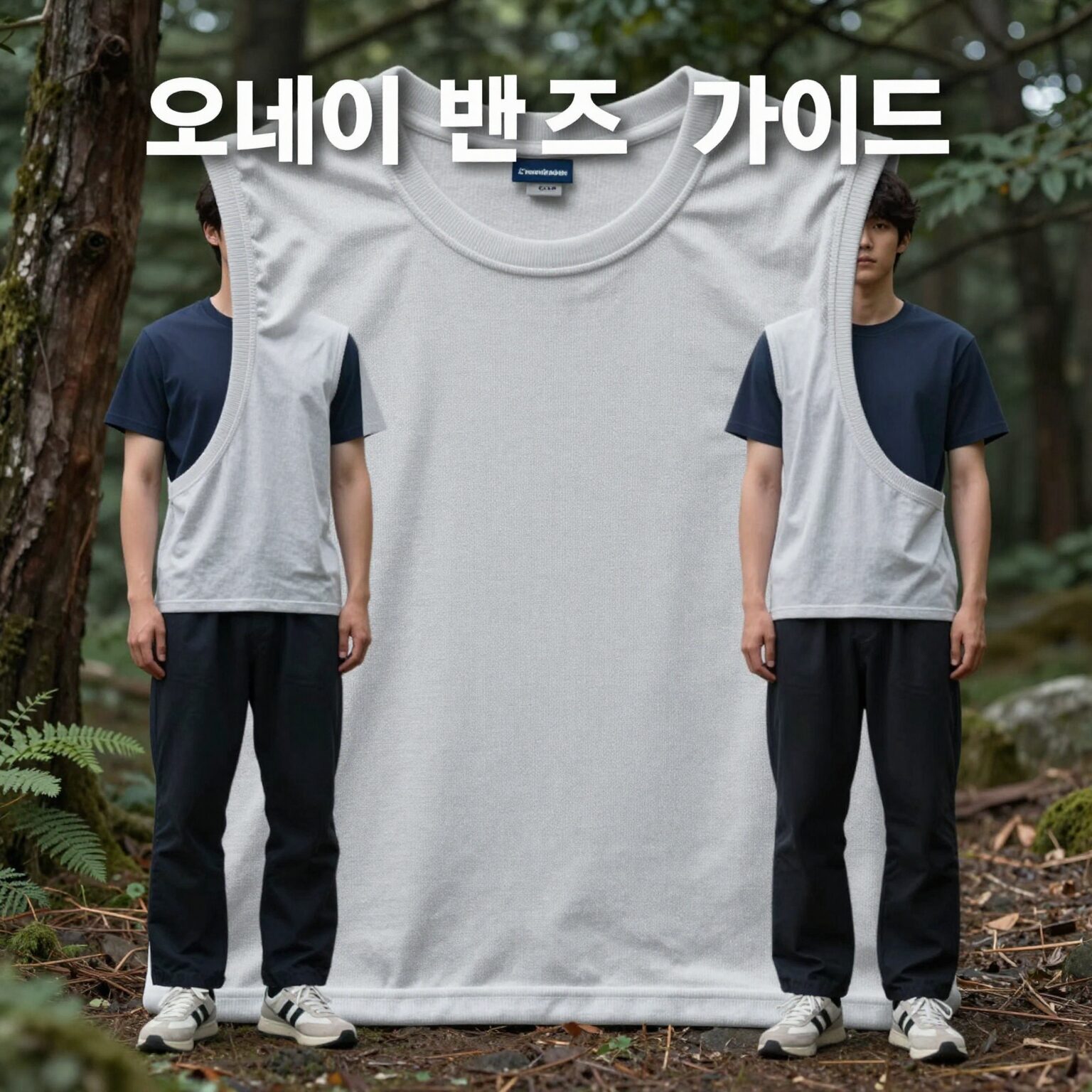 오베이 반팔티 사이즈 가이드와 실제 착용 모습