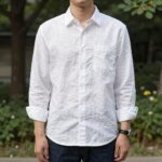 린넨 남방 봄코디 필수템 추천 OLZEN 린넨 블렌드 남방 셔츠 베이직 화이트 컬러 착용 모습