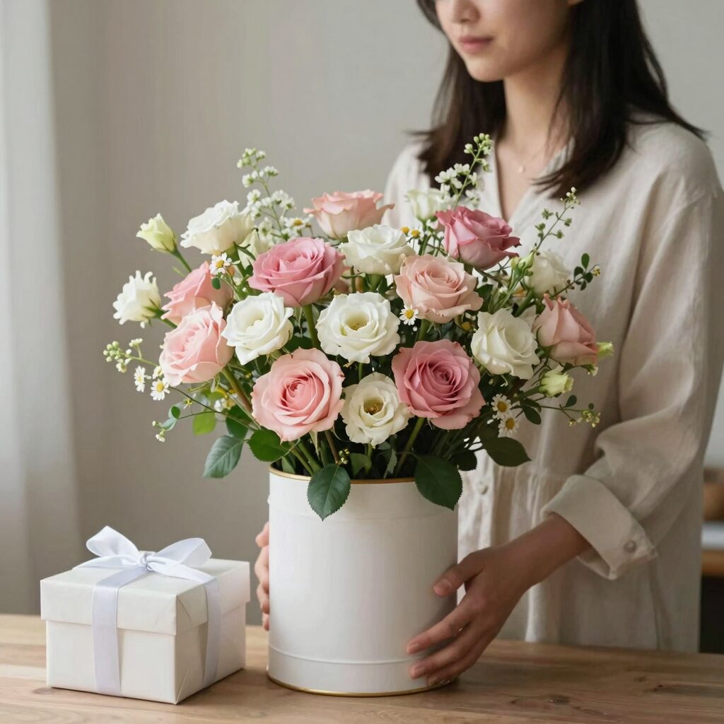 5월14일 로즈데이 선물 장미 꽃다발과 선물박스