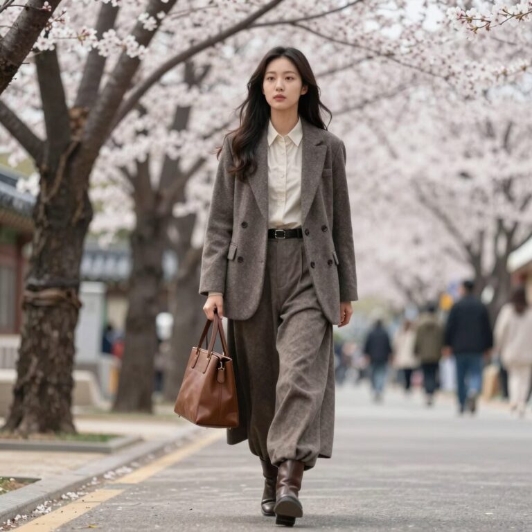 봄철 일교차에 대비한 레이어드 옷차림 사진