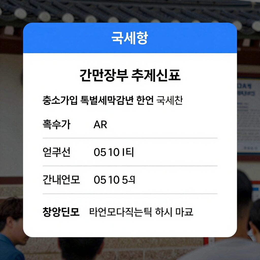 간편장부 추계신고와 중소기업 특별세액감면 관련 국세청 안내문