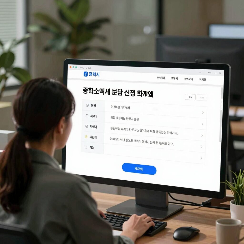 종합소득세 분납 신청 화면 예시 홈택스