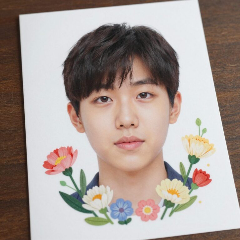 아이 얼굴이 들어간 스승의날 카네이션 카드 만들기 예시 사진