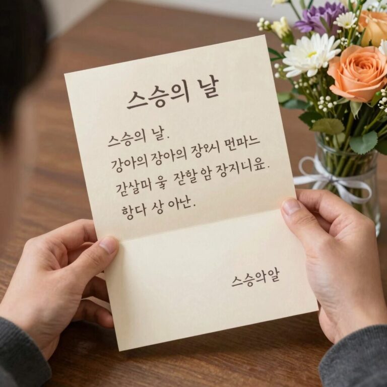 스승의 날 감사 편지와 꽃다발을 든 학생의 손