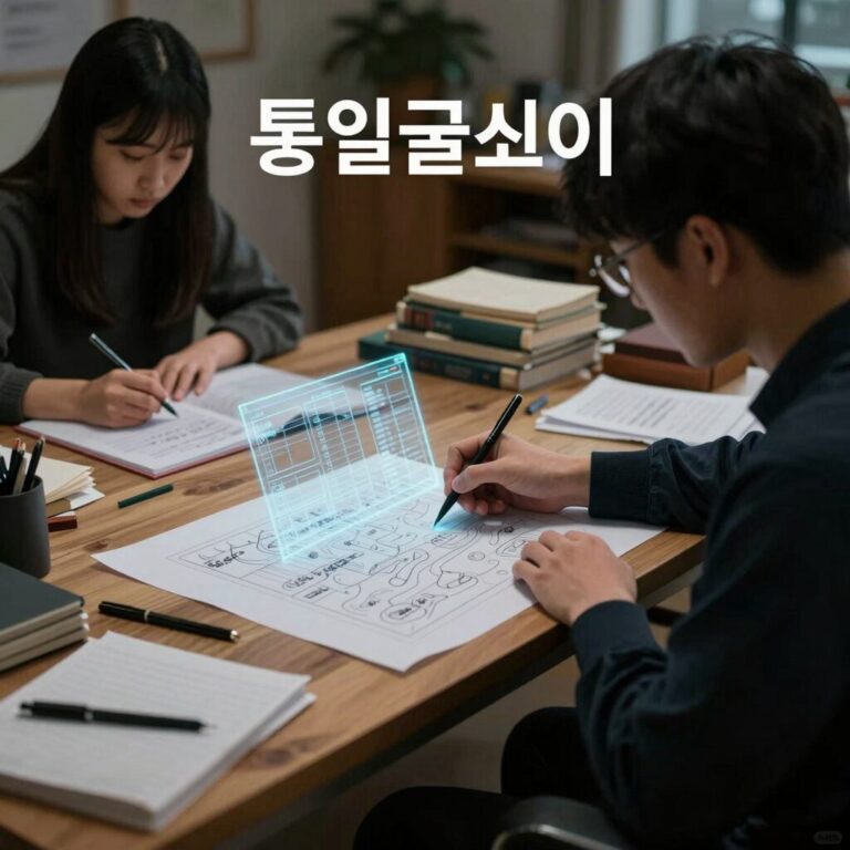 통일글쓰기의 단계별 과정을 표현한 이미지