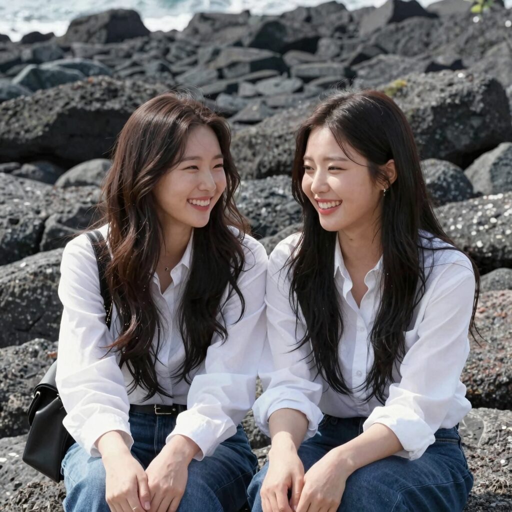 하트시그널5 정규리와 김서원이 일본 도쿠시마 출렁다리에서 데이트하며 웃고 있는 모습