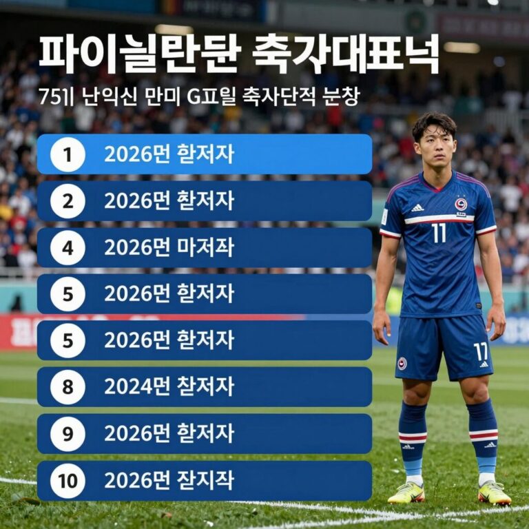 아이슬란드 축구대표팀 피파랭킹 75위 현재 순위와 2026년 전력 분석