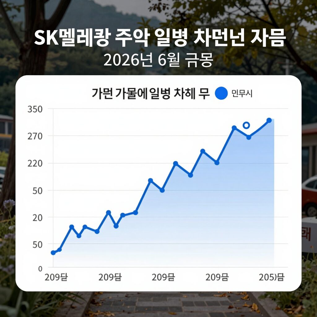 SK텔레콤 주가 일봉 차트 2026년 6월 급등 모습
